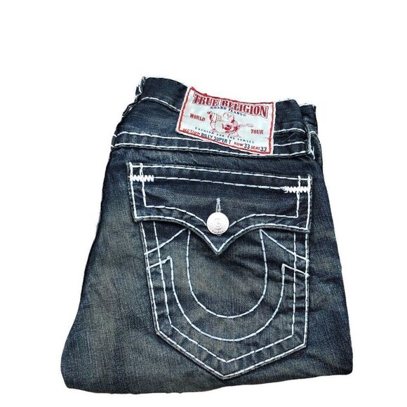 Vintage 2004-2008 True Religion Jeans Size 33 BILLY SUPER T - Picture 8 of 12